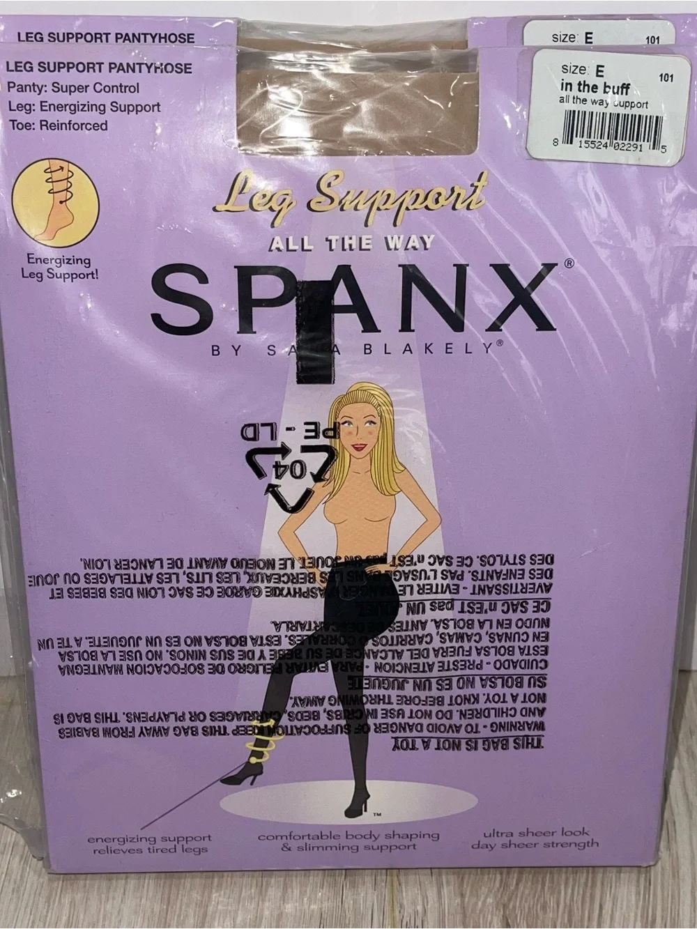 NEW SPANX ALL THE WAY BUFF COLOR STOCKINGS TIGHTS 2 PAIR-SIZE E